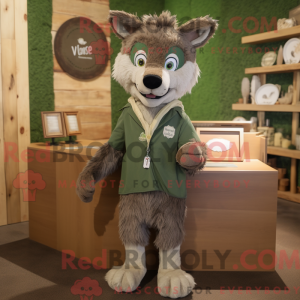 Olive Wolf maskotdraktfigur...