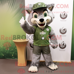 Olive Wolf maskotdraktfigur...