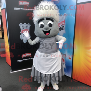 Grå Biryani maskot kostume...