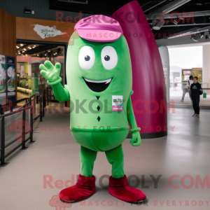 Magenta Green Bean maskot...