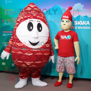 nan Shakshuka mascot costume character dressed with a Bikini and Caps