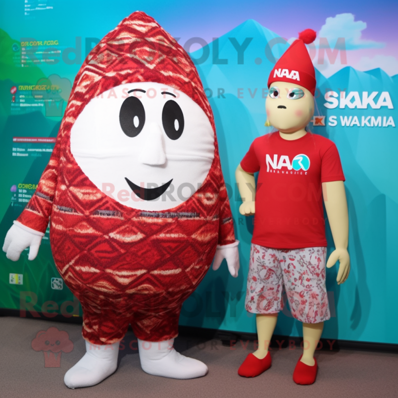 nan Shakshuka mascot costume character dressed with a Bikini and Caps