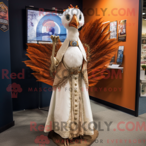 Rust Peacock mascot costume...