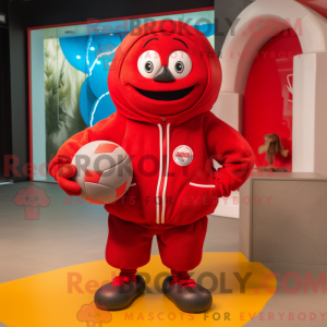 Red Handball Ball maskot...