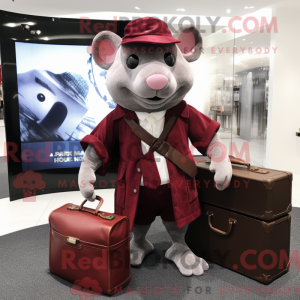 Maroon Rat-mascottekostuum...