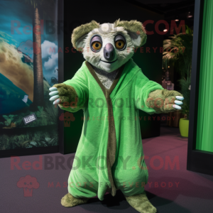Grøn Lemur maskot kostume...