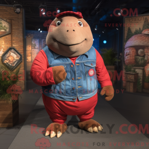 Rød Glyptodon maskot...