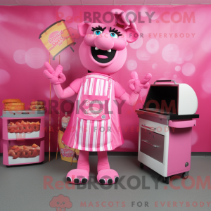 Pink Bbq Ribs maskot...