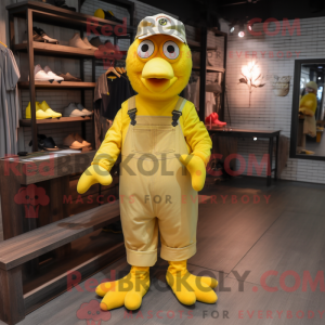 Mascotte de poulet jaune...