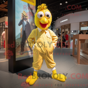Gul kylling maskot kostume...