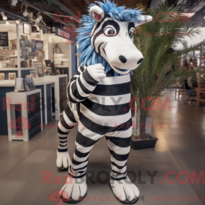 Navy Zebra-maskotdraktfigur...