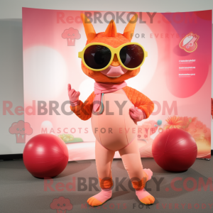 Peach Dragon maskot kostume...