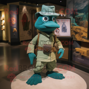 Teal Army Soldier maskot...