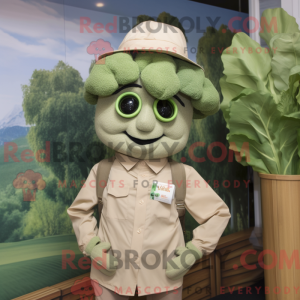 Tan Broccoli maskot kostume...