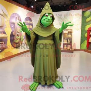 Olive Wizard mascot costume...