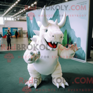 Hvid Triceratops maskot...