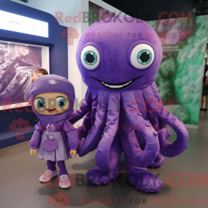 Lilla Kraken maskot kostume...