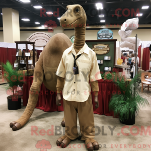 Brun Brachiosaurus maskot...