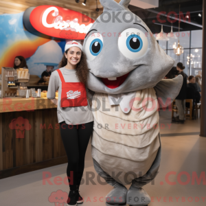 Gray Fish And Chips mascot...
