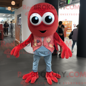 Red Octopus maskot...