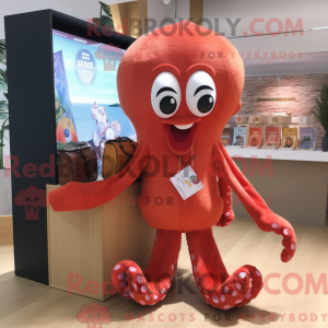 Rode octopus mascotte...
