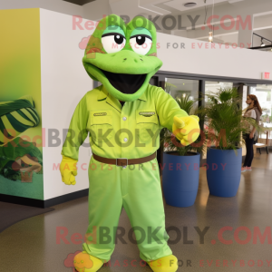 Lime grønn Anaconda maskot...