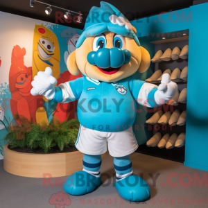 Turkis croissant maskot...
