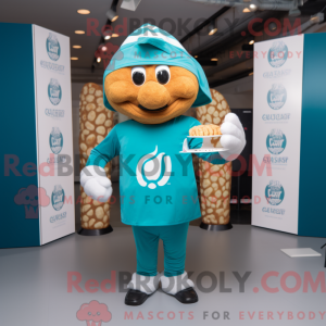 Turkis croissant maskot...