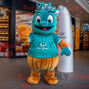 Turkis croissant maskot...