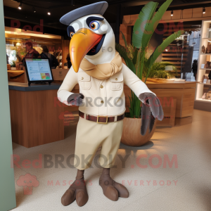 Tan Toucan maskot kostume...