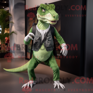 Green Velociraptor mascot...