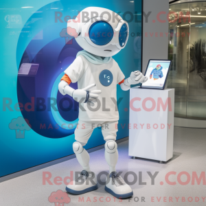 Cream Computer mascot...