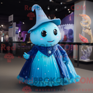 Cyan Narwhal mascot costume...