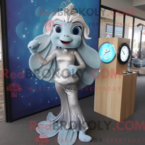 Sølv havfrue maskot kostume...