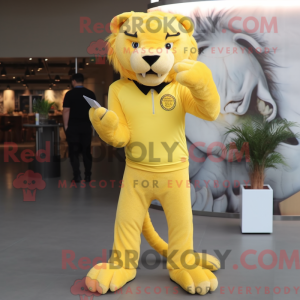 Citrongul Smilodon maskot...