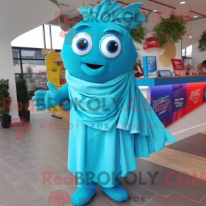 Personaggio mascotte ciano...