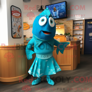 Postava maskota Cyan Fish...