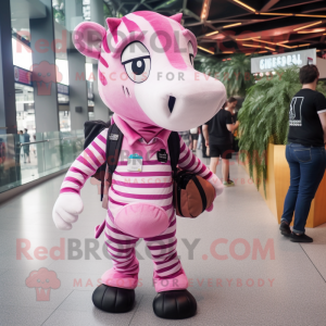 Pink Zebra maskot kostume...