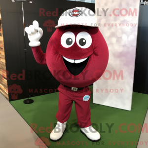 Maroon Golf Ball maskot...