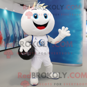 White Handball Ball mascot...