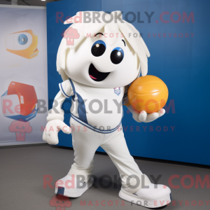 Hvid Håndbold Bold maskot...