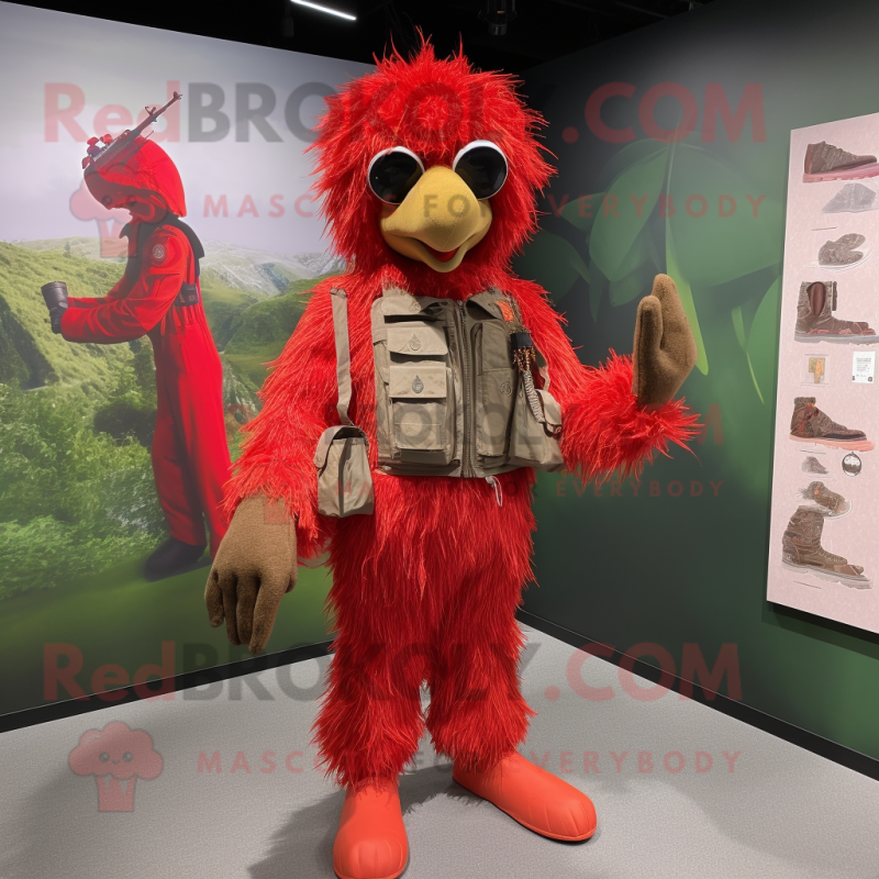 Red Special Air Service mascot costume character dressed with a Bikini and Hairpins Red Special Air Service mascot costume character dressed with a Bikini and Hairpins