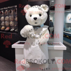 White Teddy Bear mascot...