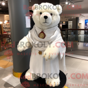 White Teddy Bear mascot...