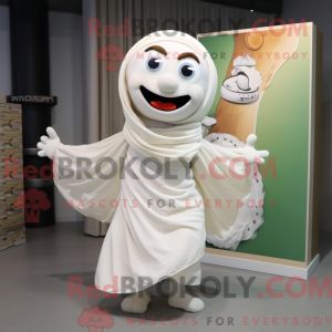 Hvid lasagne maskot kostume...