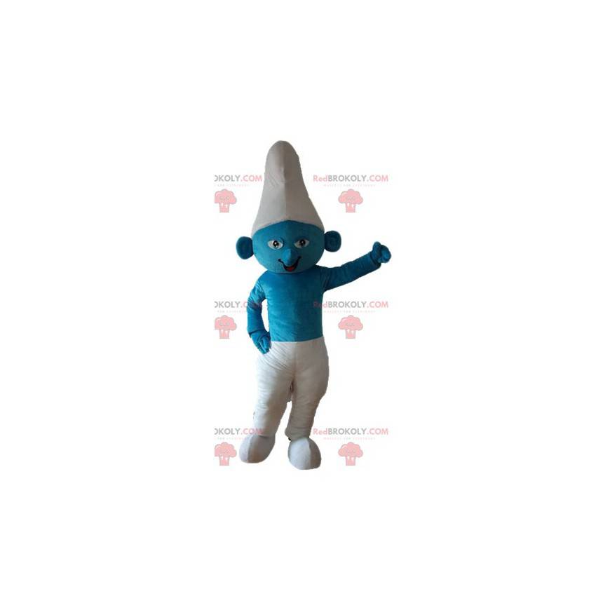 Mascotte de Schtroumpf personnage bleu et blanc de BD -
