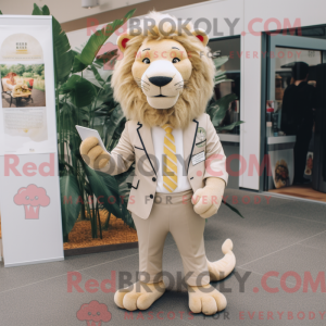Beige løve maskot kostume...