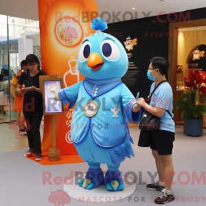 Himmelblå mandarin maskot...