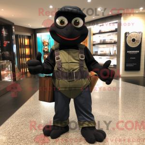 Sort Turtle maskot kostume...