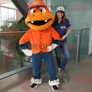 Oransje laks maskot drakt...
